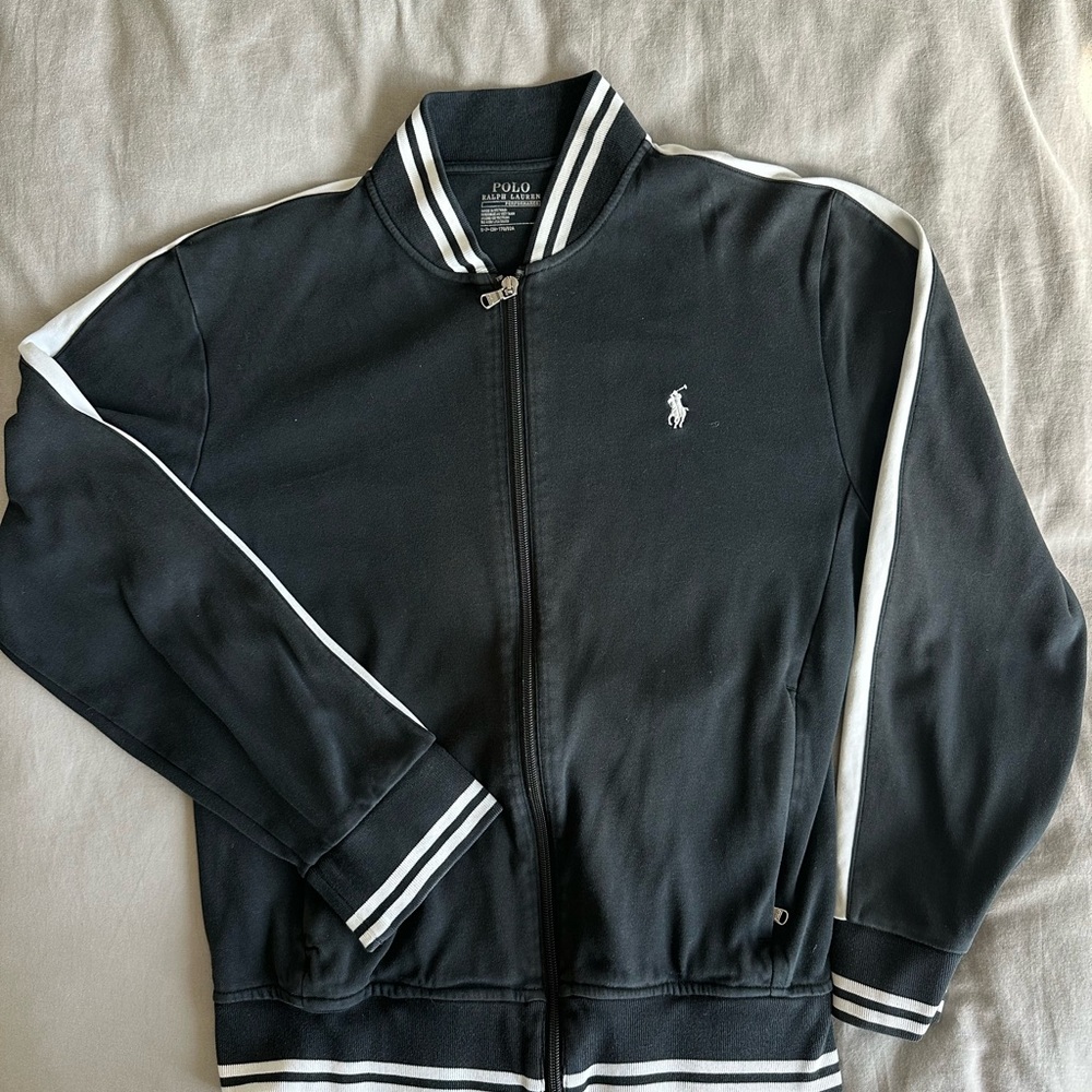 Polo by Ralph Lauren Black and White Baseball Jacket